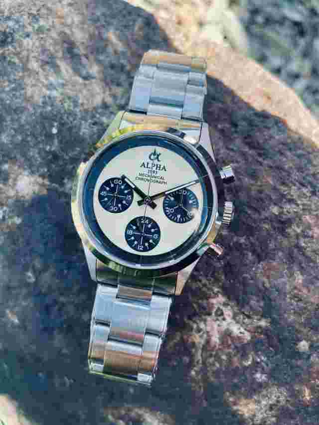 Alpha vintage 1965's mechanical chronograph men's watch