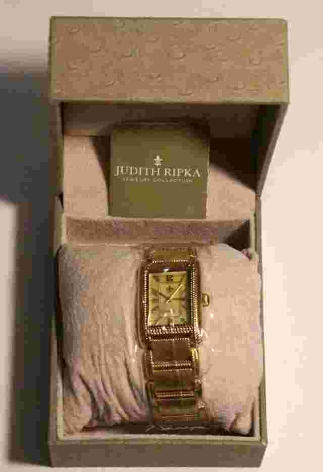Judith Ripka Rose Gold Tone Lexington Watch MOP Dial New (INV G)