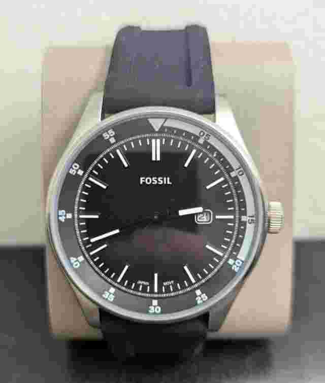 Fossil Men's Belmar FS5535 Black Silicone Japanese Quartz Fashion Watch