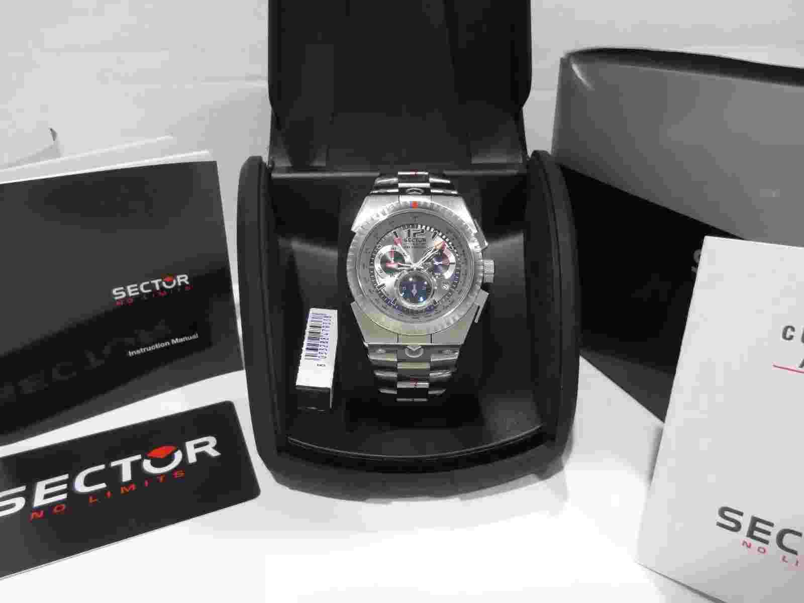 sector Men's R3273671015 Chronograph Luminous Tachymeter Stainless Steel Watch