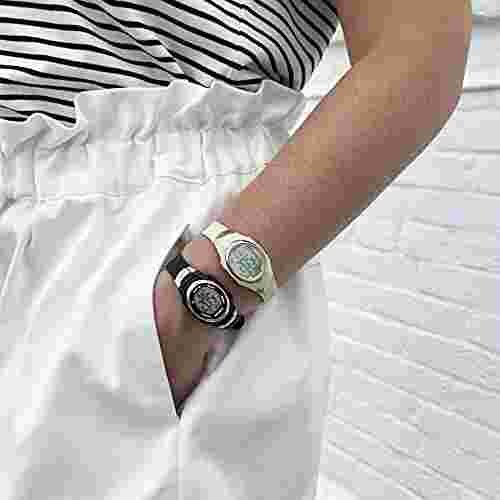Women's Rose Gold-Tone Accented Digital Chronograph Blush Pink Resin Strap Watch