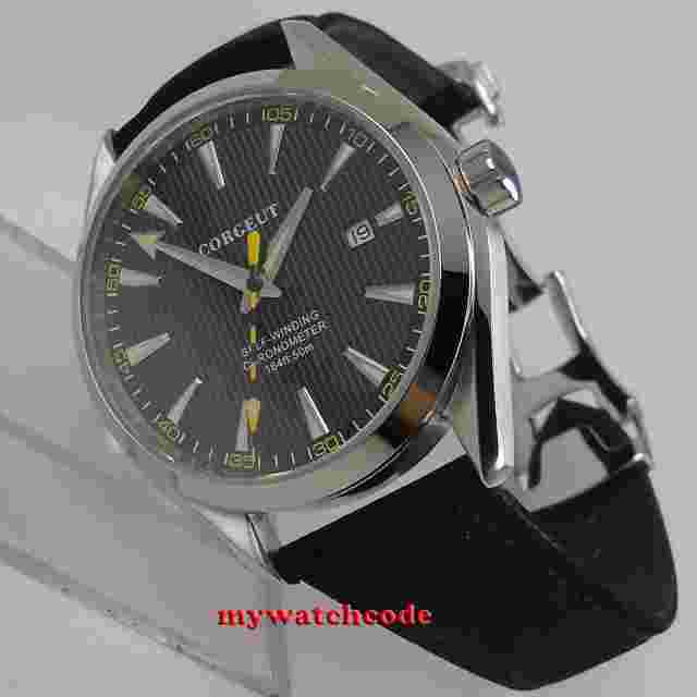 Polisehd 41mm Corgeut Black Dial Sapphire Glass Miyota Automatic Mens Watch C131