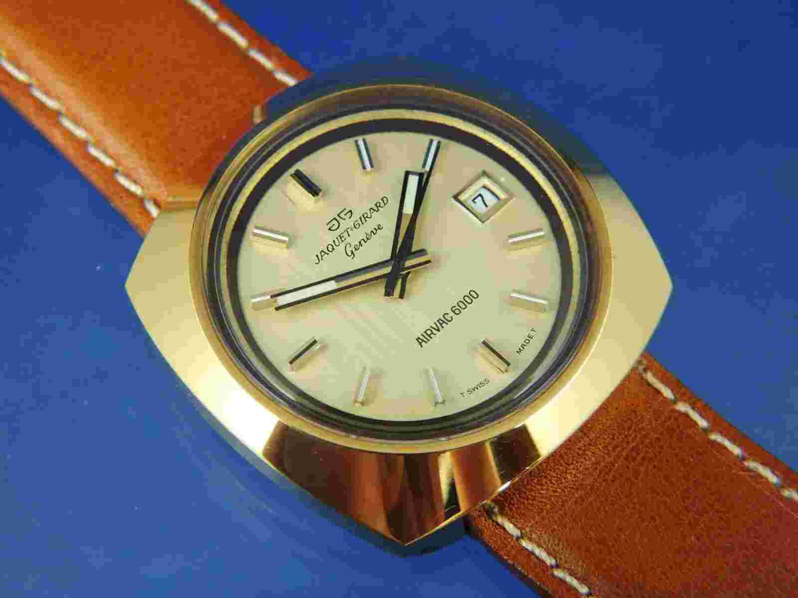 Jaquet Girard Airvac 6000 Automatic Watch Vintage 1970s NOS Compressor Case