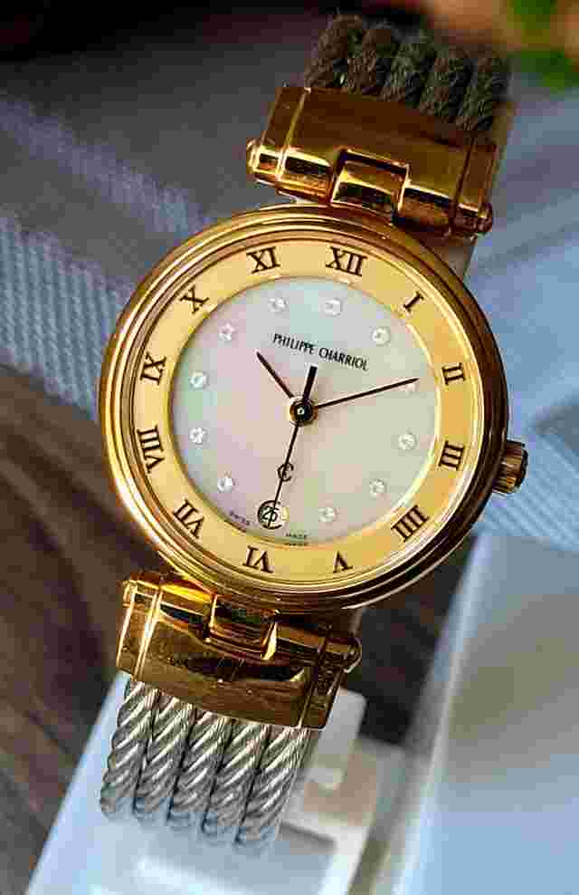 PHILIPPE CHARRIOL Ladys💃🏻 Authentic,Diamond Dial,Hardly Worn,MOP,25MM,Box,XLNT