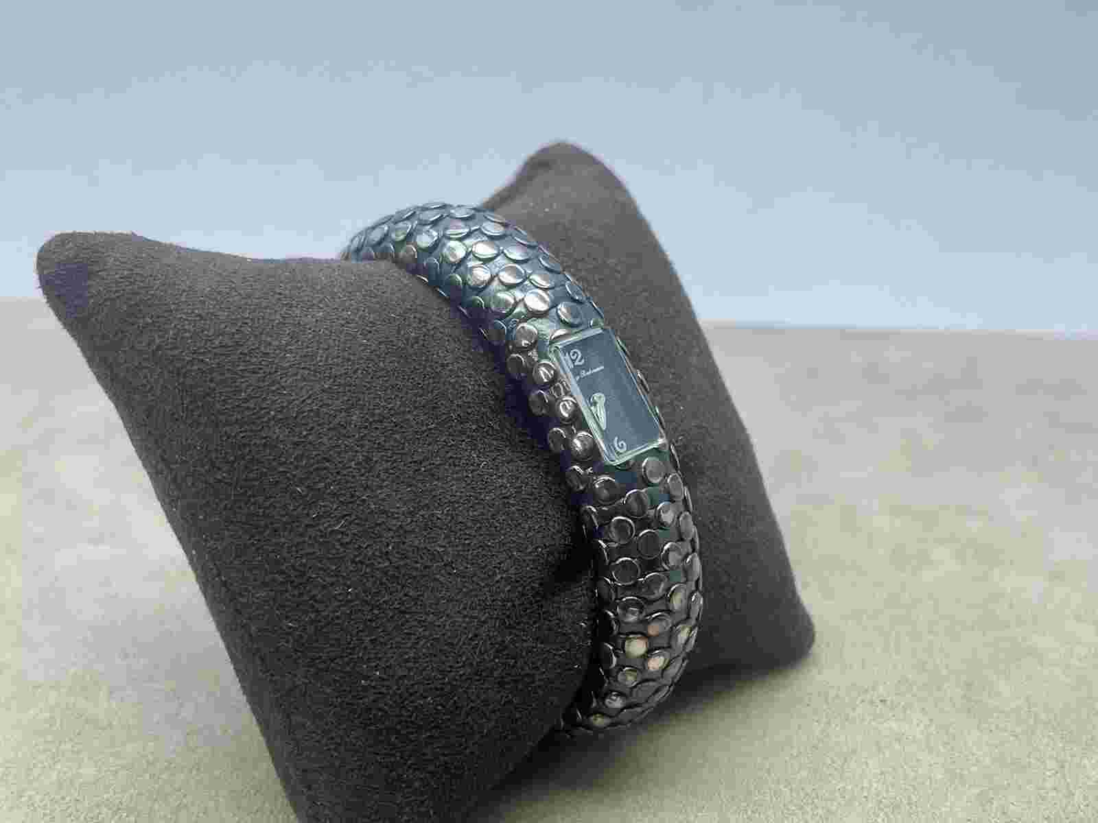 Rare Women's Swiss TOMMY BAHAMA 925 Sterling Silver Polka Dot Cuff Watch TB4013