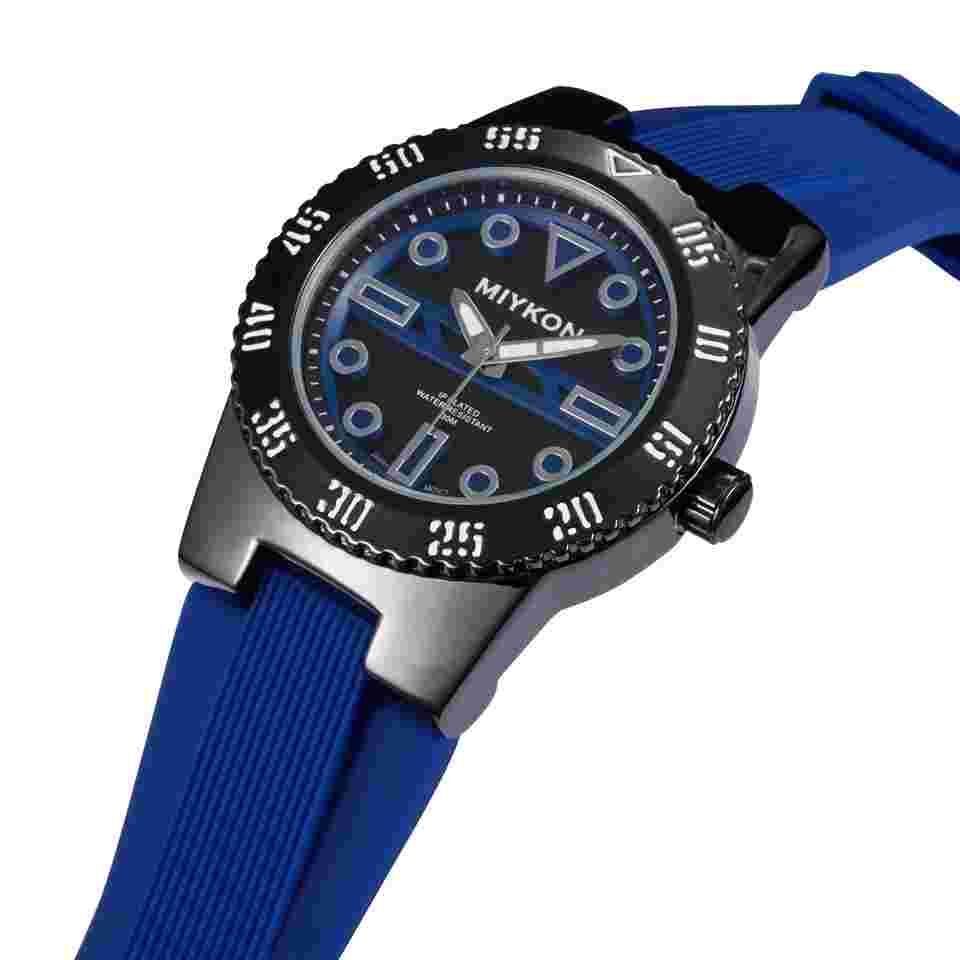 Miykon Men’s Watch Japanese Seiko Quartz Casual Silicone Blue, Superb