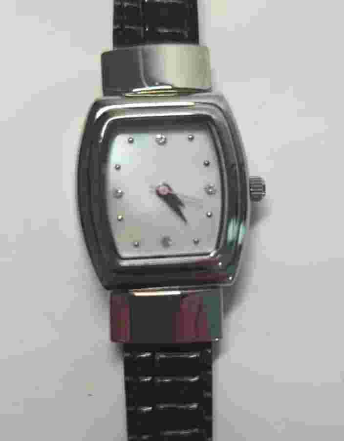Mary Kay Watch Women Silver Tone Reversible Band New Battery 8.5" 25mm