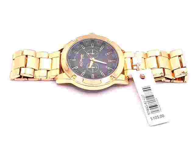 Ed Hardy Men's  Shiny Gold Tone Bracelet Watch 46mm 9746g-42-G27 (MSRP $105)