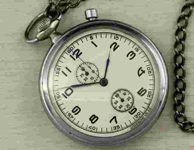 Rare Captain - Chronograph Pocket Watch Ratchet Watch Marine Captan 50s USSR