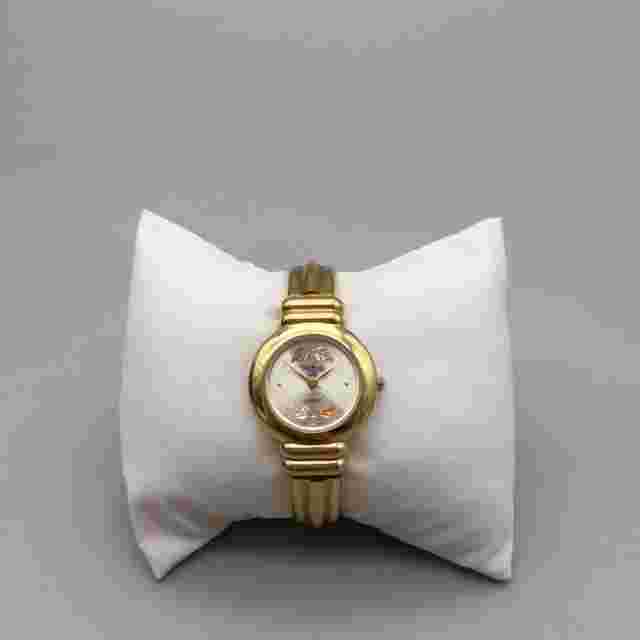 Black Hills Gold Watch Women 25mm 12k Gold Leaves Hinged Cuff Band New Battery a