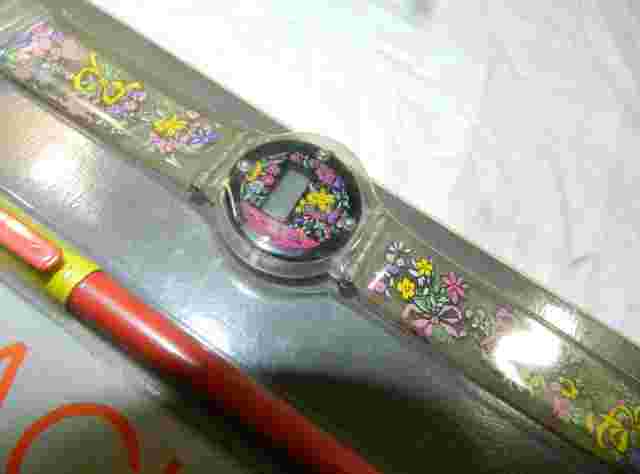 NIP - Jordache LCD Digital Quartz Watch + pen set - Floral Design- needs battery