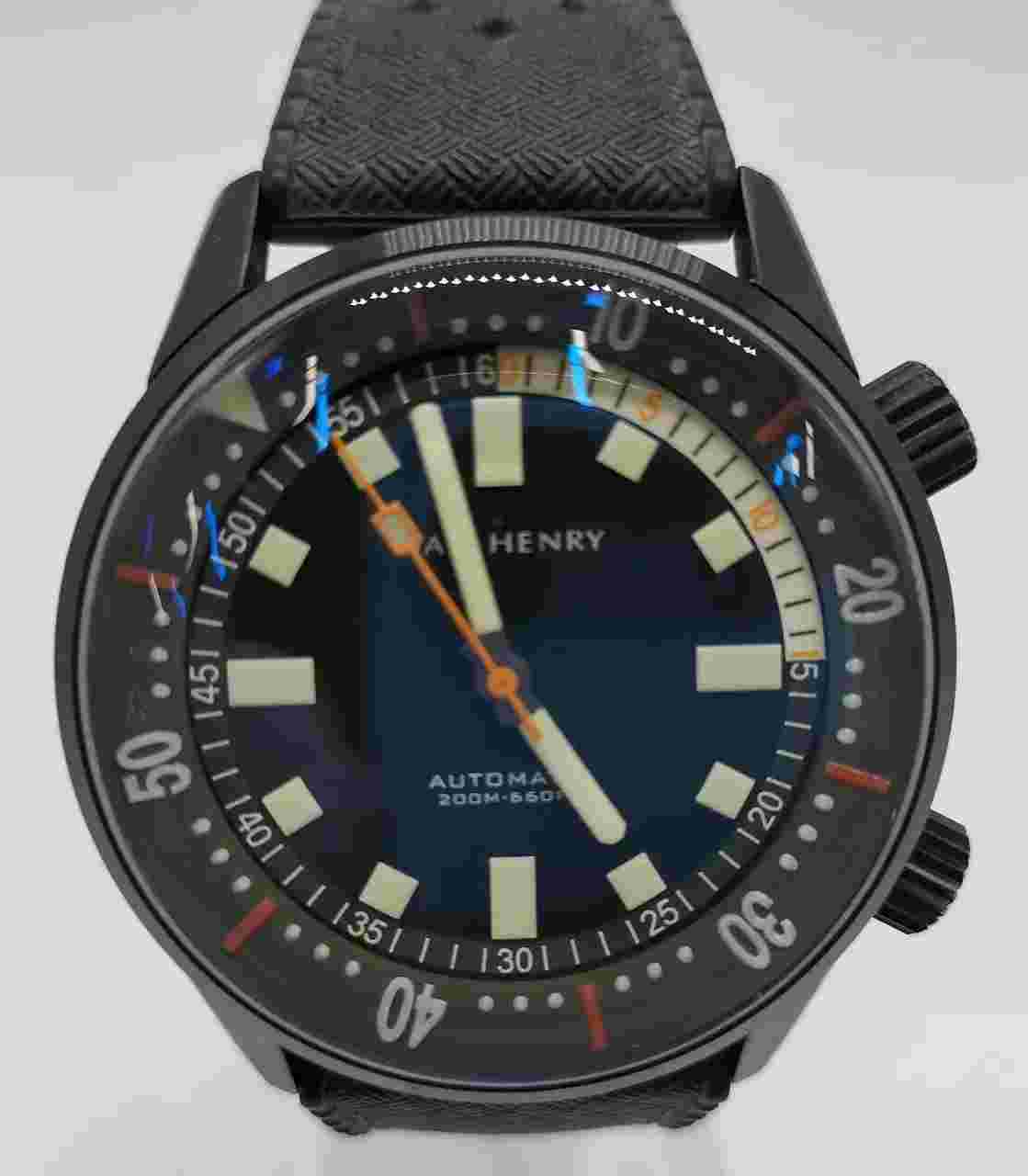 [Working] Dan Henry 0228-1970 Automatic Watch Men's w/Box from japan Rare Black