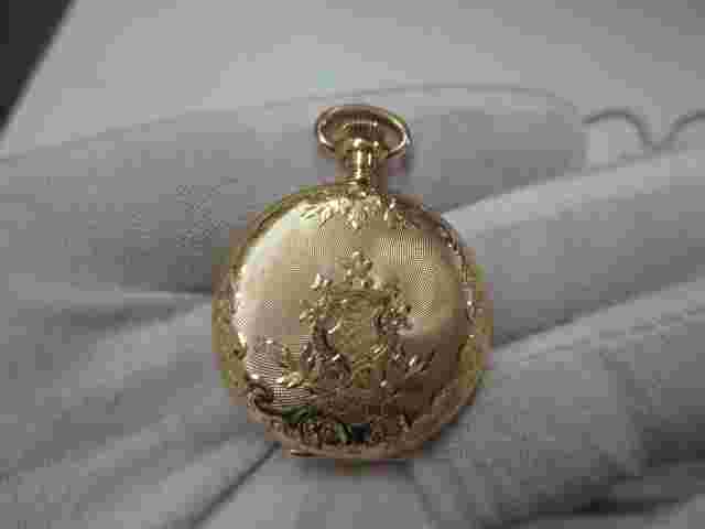 Elgin 14KT Solid Gold Women's Pocket Watch w/ 14KT Solid Gold Chain (Excellent C