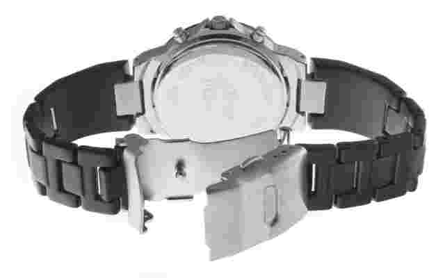 Men's Chronograph Stop Watch w/ Black Aluminum Bezel & Bracelet by Gino Franco