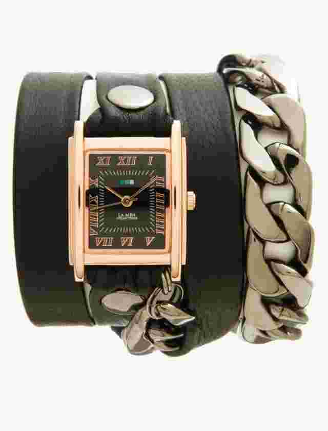 La Mer Malibu Chain Rose Gold/Black Face Wrap