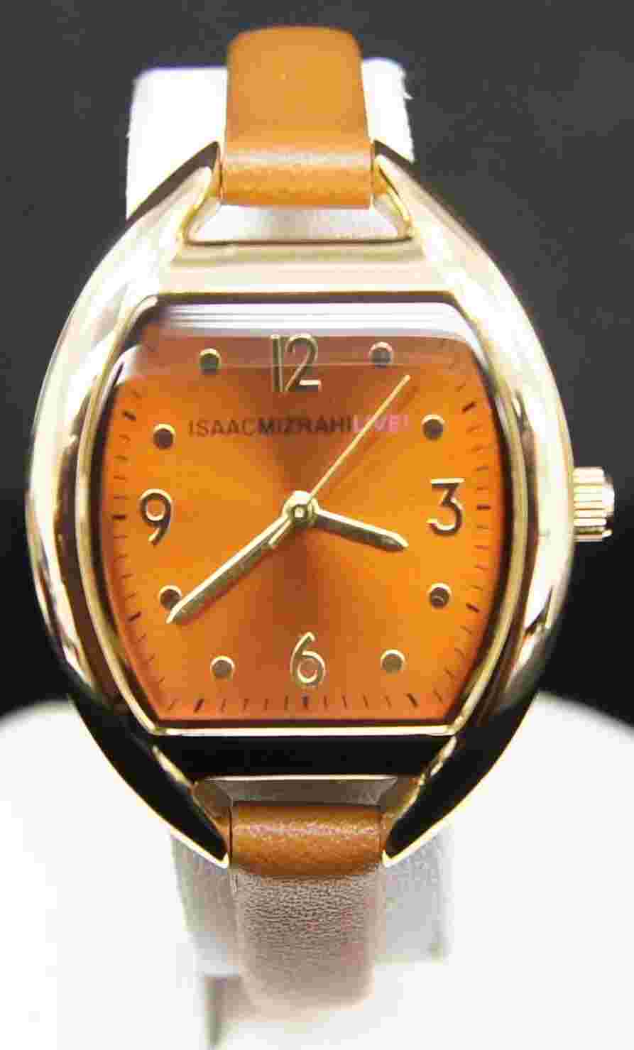 ISAAC MIZRAHI LIVE IMZ484 Bronze Dial Stainless 29mm Ladies Quartz Watch /Box