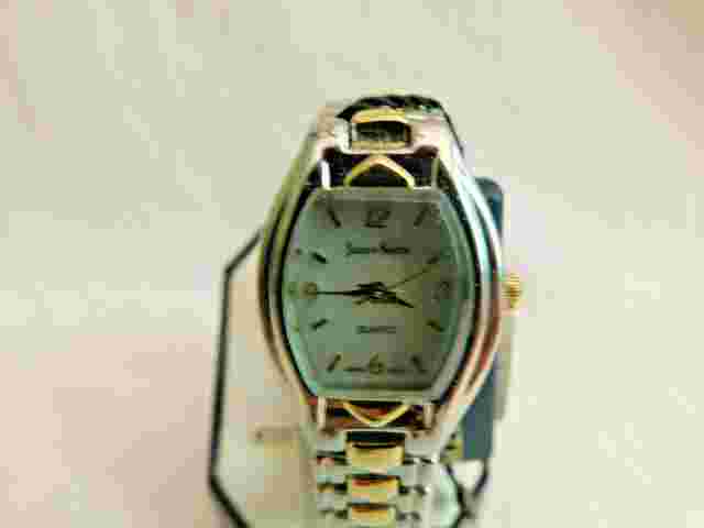 Jaclyn Smith Two Tone Band Bracelet Quartz Watch Mother of Pearl Face NEW
