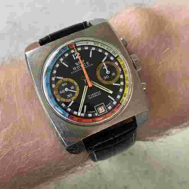 Royce Rainbow Valjoux 7734 Chronograph Manual Wind Swiss Date Watch - 1970’s