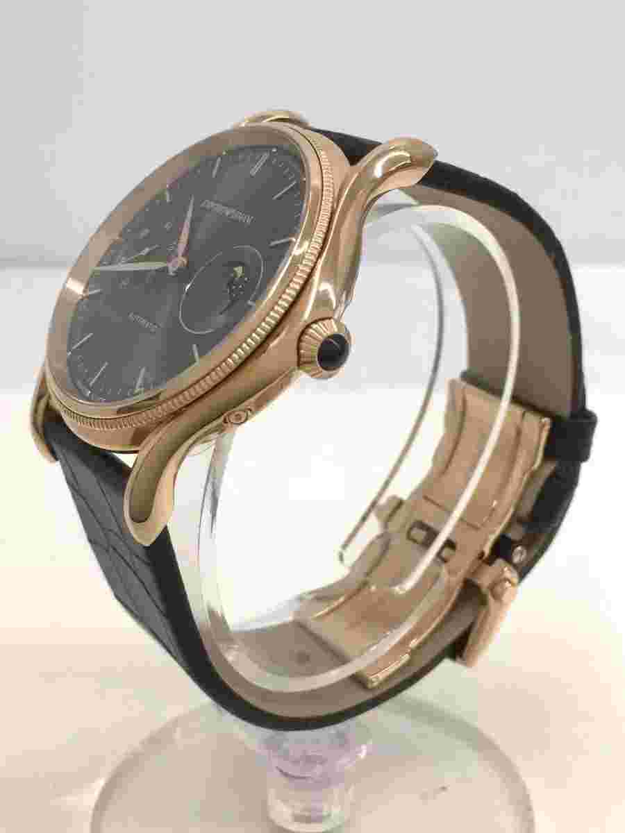EMPORIO ARMANI Men's Watch Automatic Analog Leather Black 20230313 Used