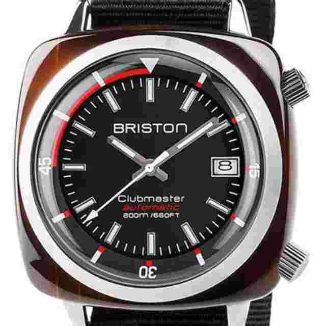 Briston Clubmaster Sport Chronograph 42mm Black Dial NATO Strap Watch 17642-SA-T