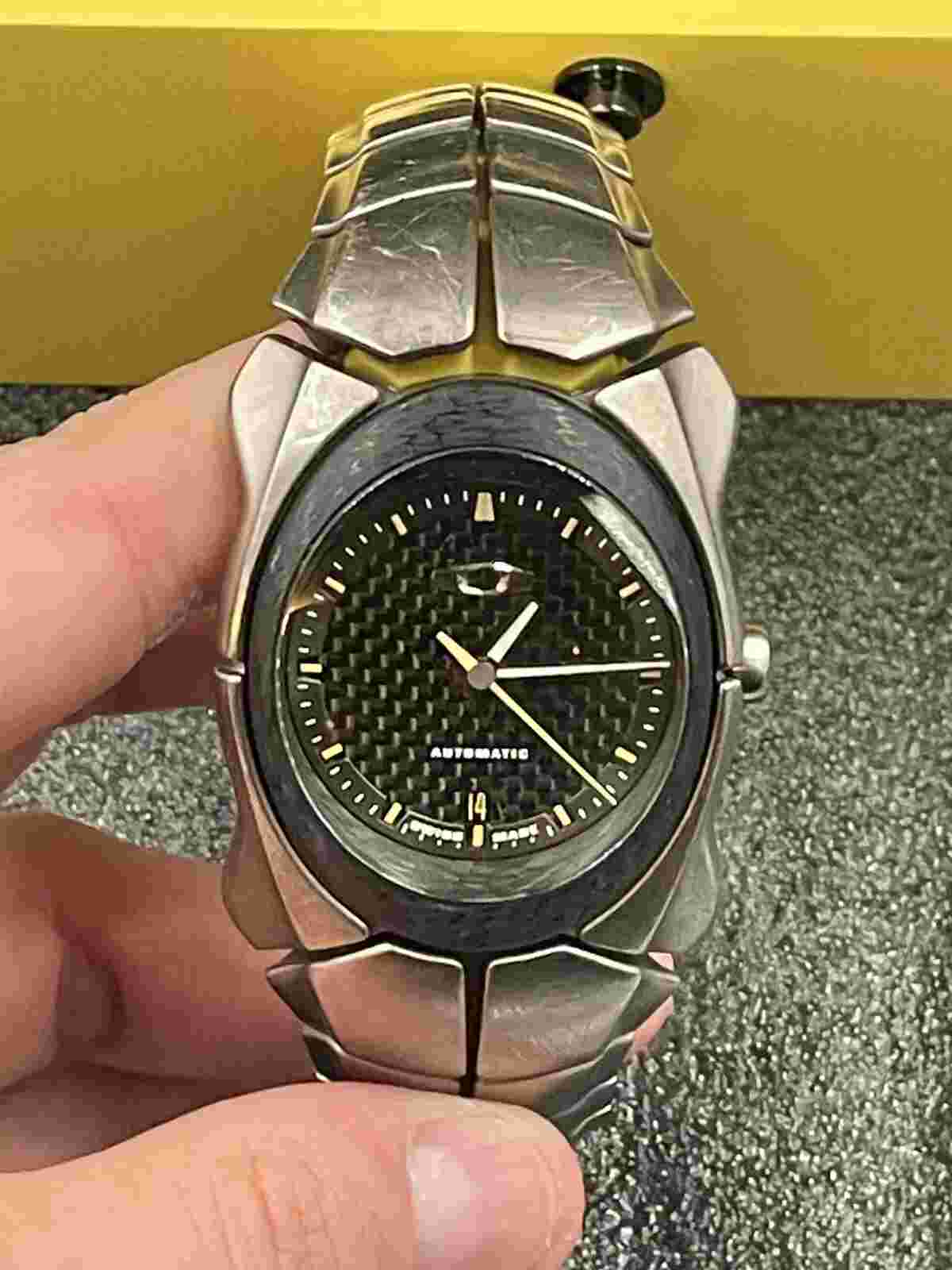 Oakley Livestrong Timebomb II Titanium Bracelet Yellow Rubber Watch RARE