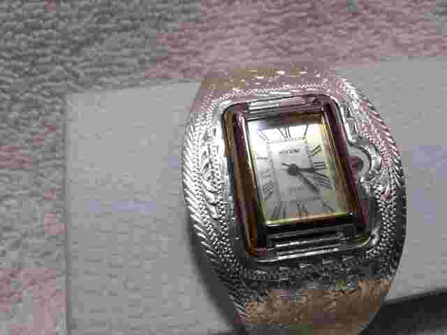 Montana Silversmiths Cuff Watch Silver Flower Filigree New Bat CLR Excellent !!