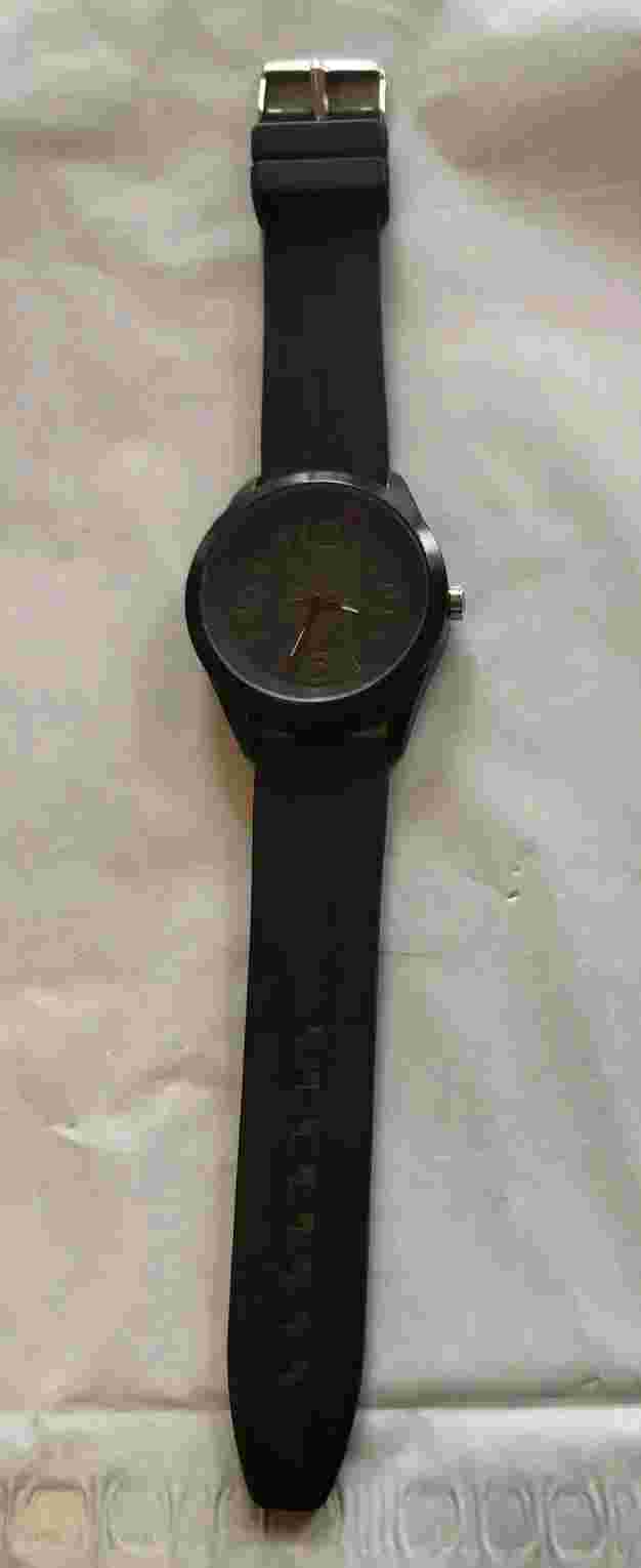 Zoo York Black Dial Round Case Black Silicone Band Watch 8.5 Inch