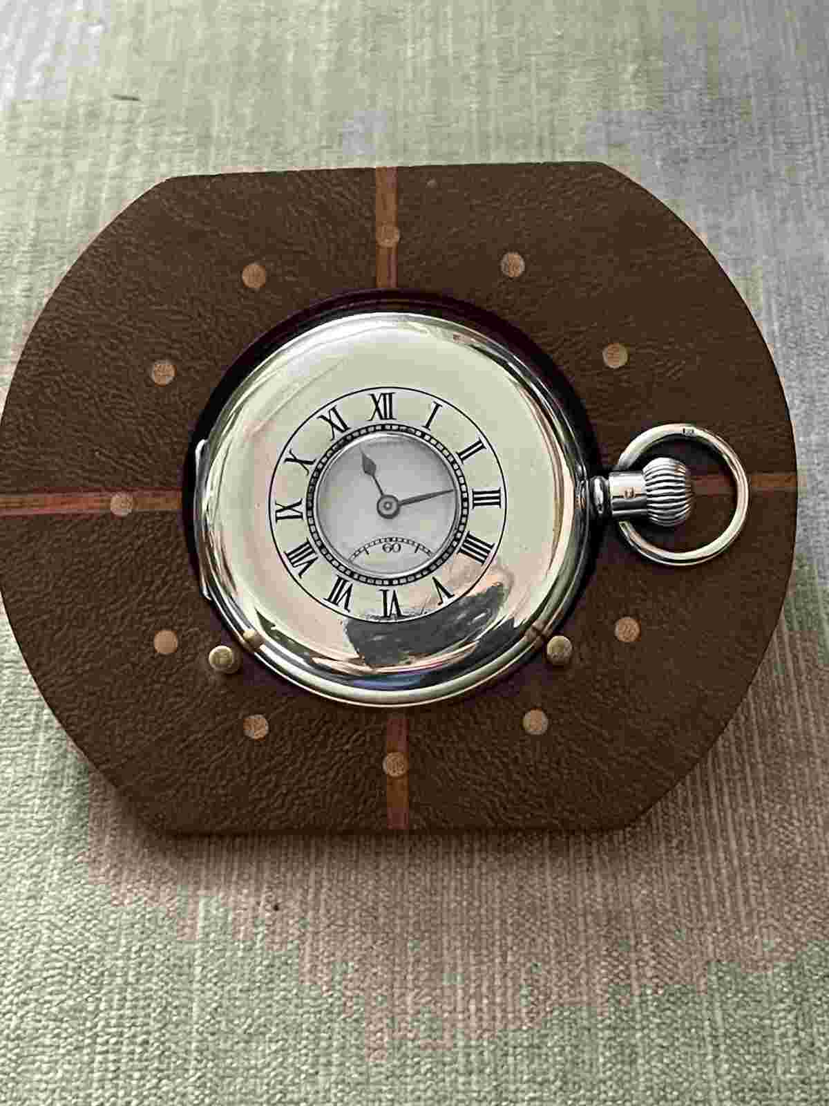 JW BENSON 15 JEWELS HALF HUNTER POCKET WATCH EXCELLENT. LONDON 1938 Silver