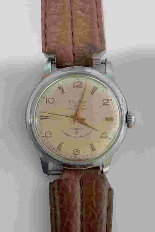 Crosby 17J Men's Watch Vintage France Manual Wind Runs Good Time Everbrite