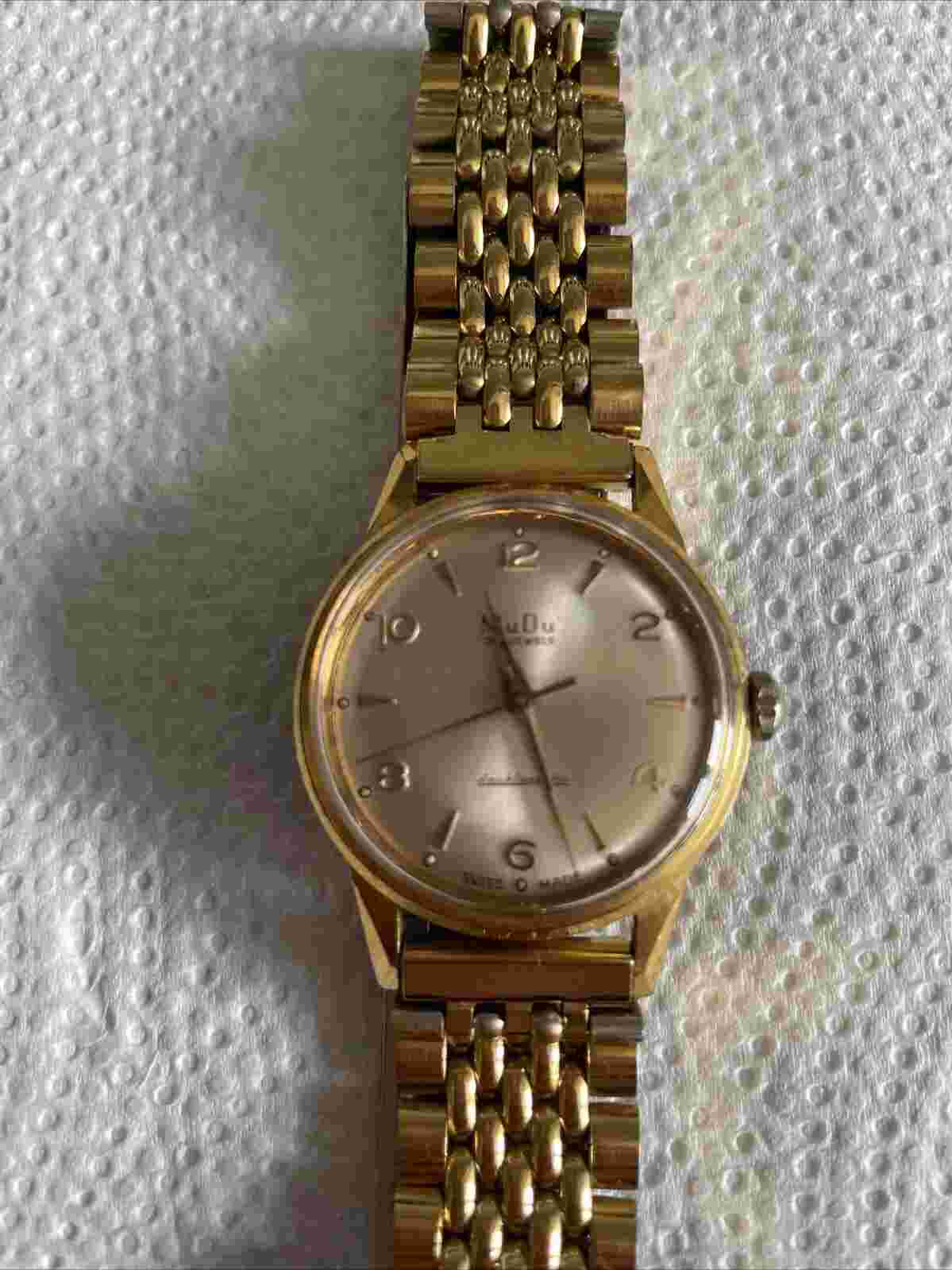 Mu Du 30 Jewels Double Matic Incabloc Swiss Made Watch Gold Plated