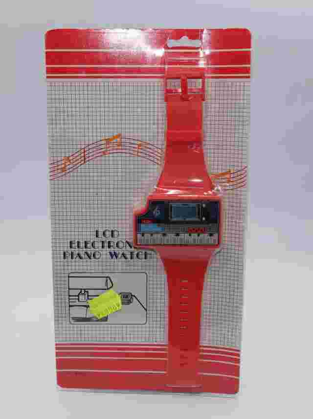 Vintage 80s  LCD Electronic PIANO WATCH RARE-untested sealed new black