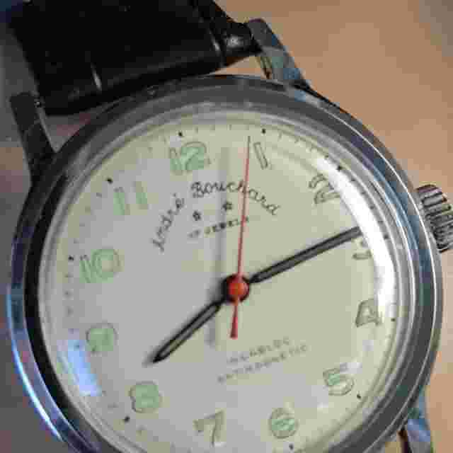 Vintage Andre Bouchard men's manual wind watch swiss AS 1802 Military 1960s