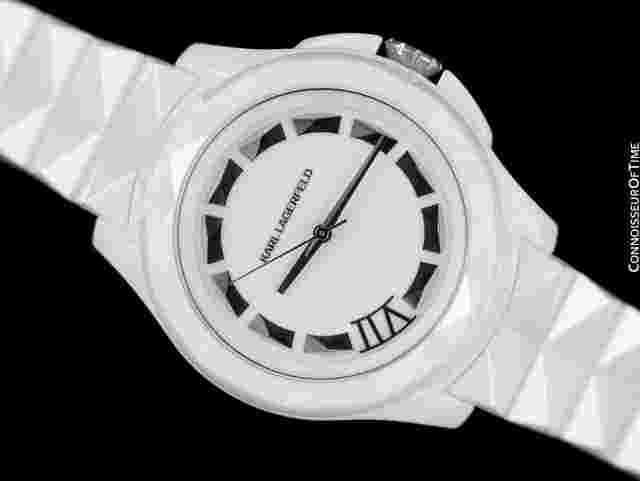 OWNED BY SIEGFRIED & ROY - Karl Lagerfeld Unisex White Ceramic Watch