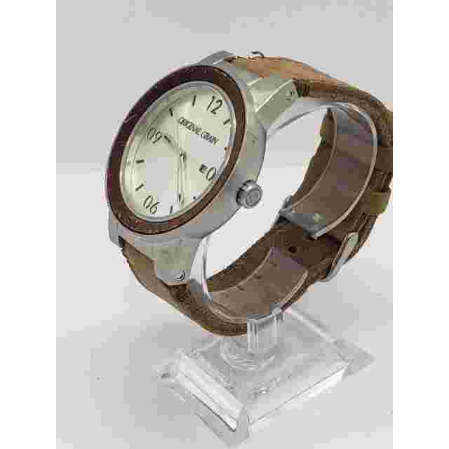 Original Grain Men's Stainless Steel Wood Watch 47mm Barrel