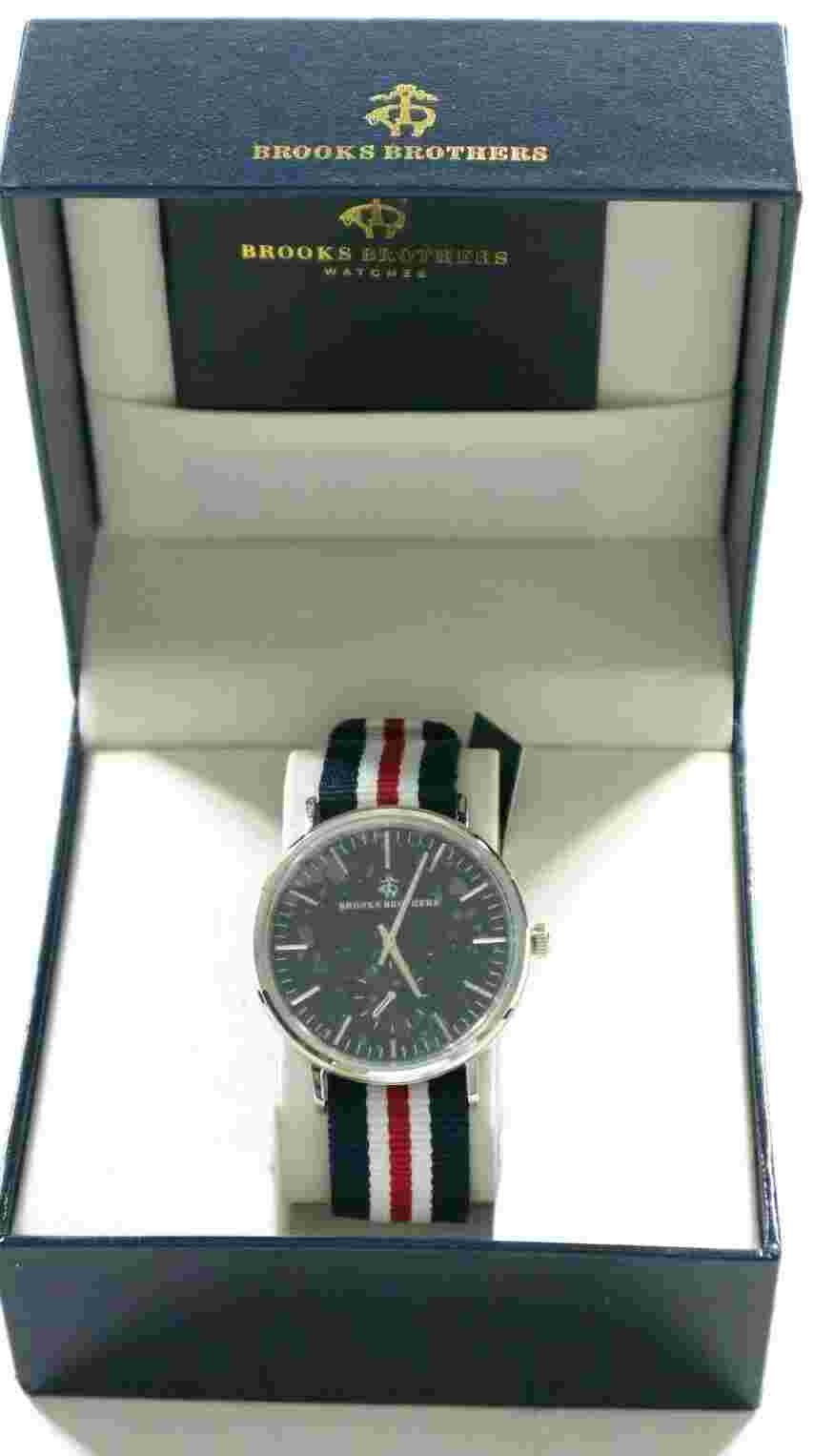 Brooks Brothers Men's Silver-Toned Wrist Watch Japan Movement