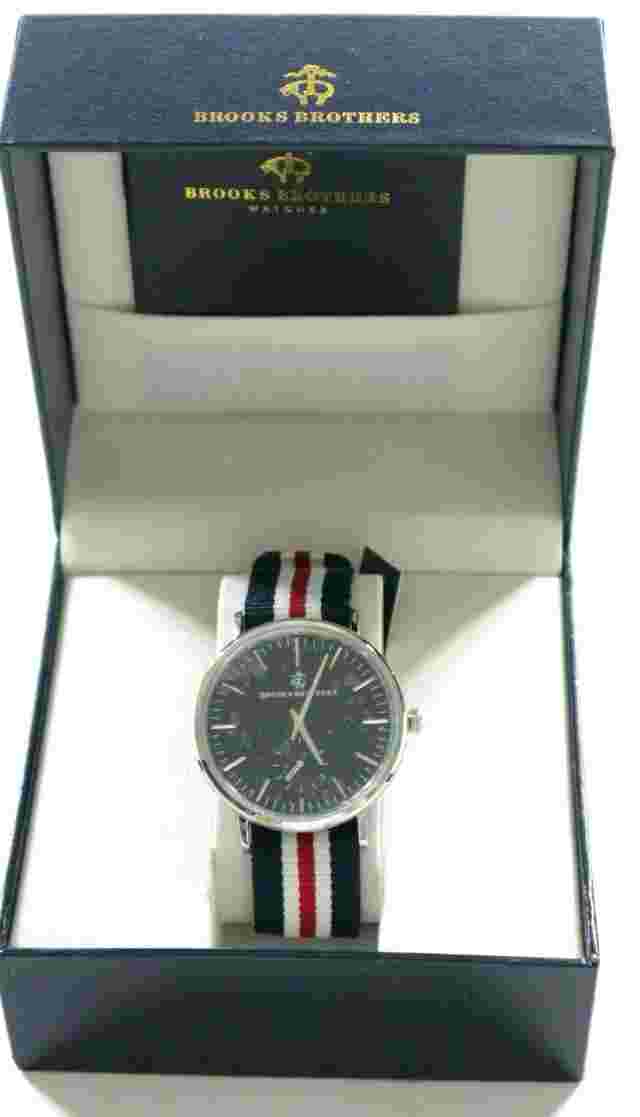 Brooks Brothers Men's Silver-Toned Wrist Watch Japan Movement