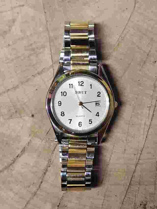 Vintage Brut Men's Gold Quartz Date Watch LBX 052 - Untested