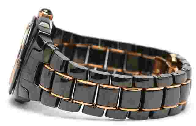 Oceanaut Womens Ceramic Black Mother Of Pearl Dial Watch 2305