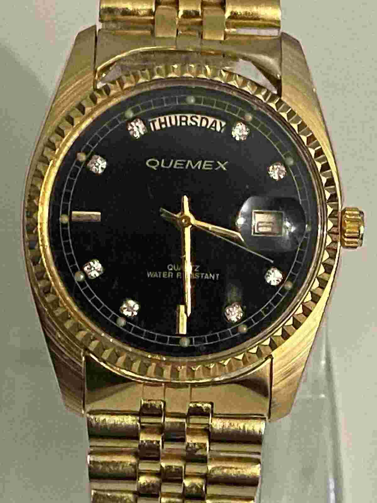 A Wonderful Men’s Watch “QUEMEX” 18-K G/P, Japan Movement, Working, Keeps Time