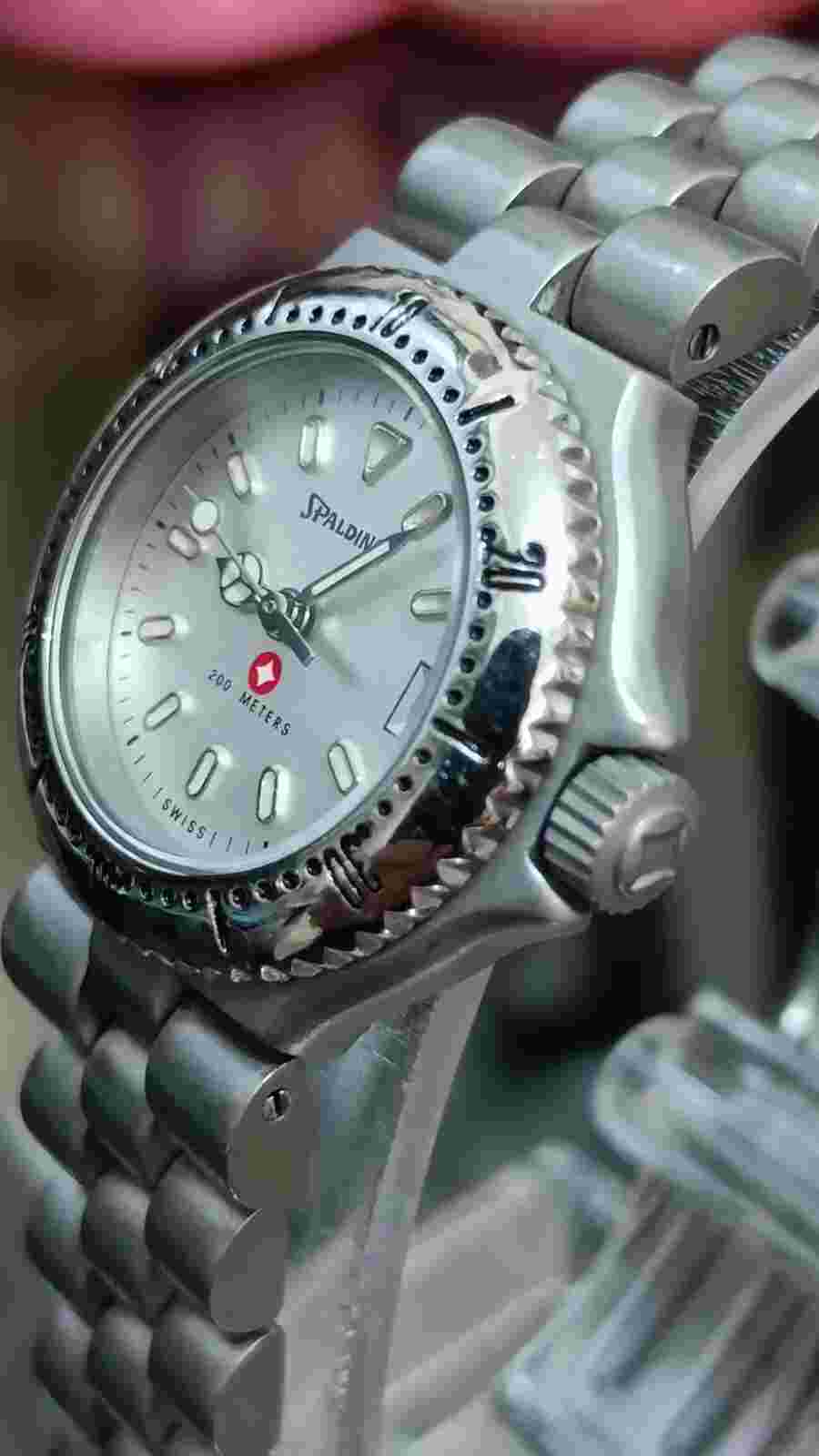 SPALDING Vintage Women's Watch All Stainless Steel SWISS ETA Movement 26 mm