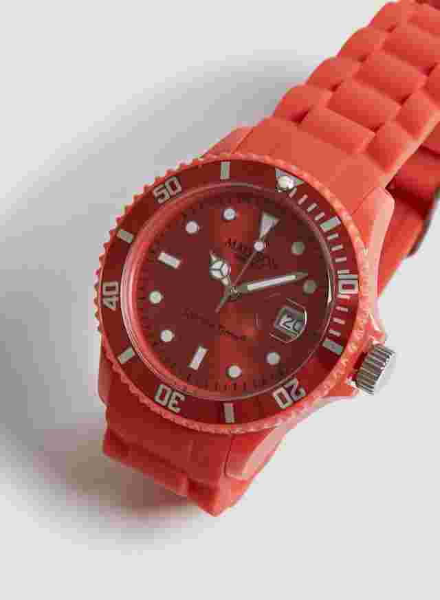 Madison New York Candy Time Original Silicone Quartz Watch in Red