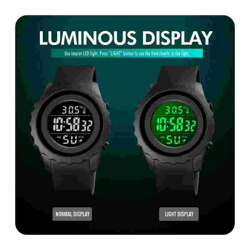 Mens Outdoor Sports Watches 50M Water Resistant Round Digital Wristwatches M2