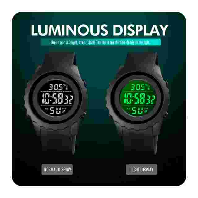 Mens Outdoor Sports Watches 50M Water Resistant Round Digital Wristwatches M2