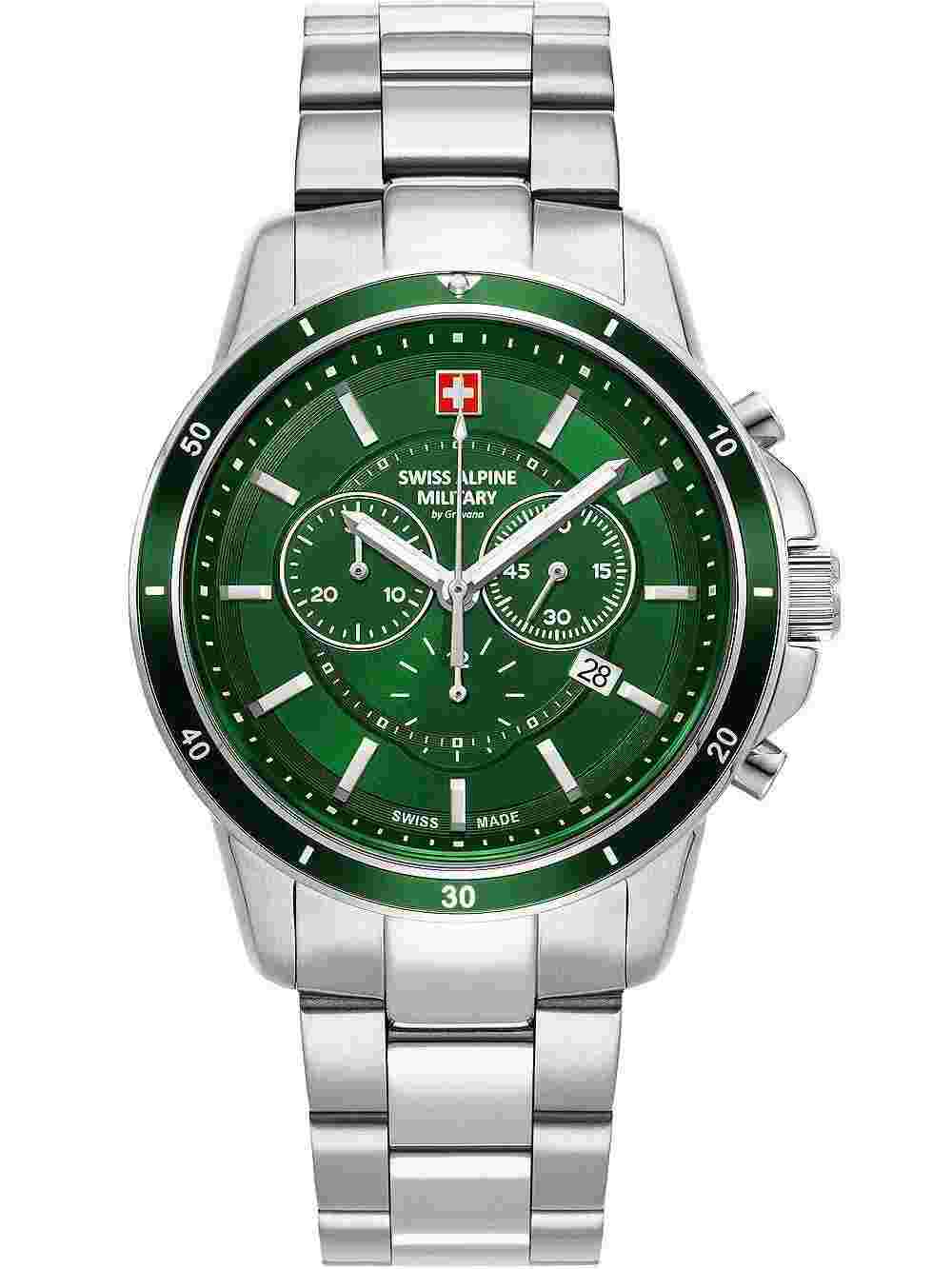 Swiss Alpine Military 7089.9134 Chronograph Mens Watch 44mm 10ATM