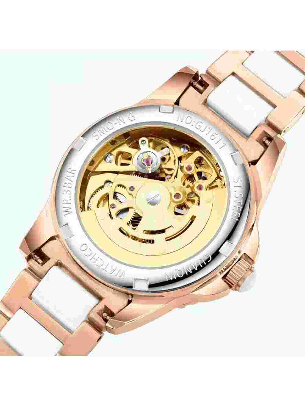 GUANQIN 5ATM Waterproof Luminous Skeleton Watch - Luxury Women’s Automatic