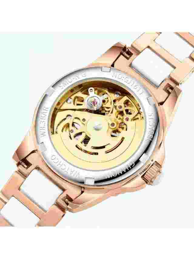 GUANQIN 5ATM Waterproof Luminous Skeleton Watch - Luxury Women’s Automatic