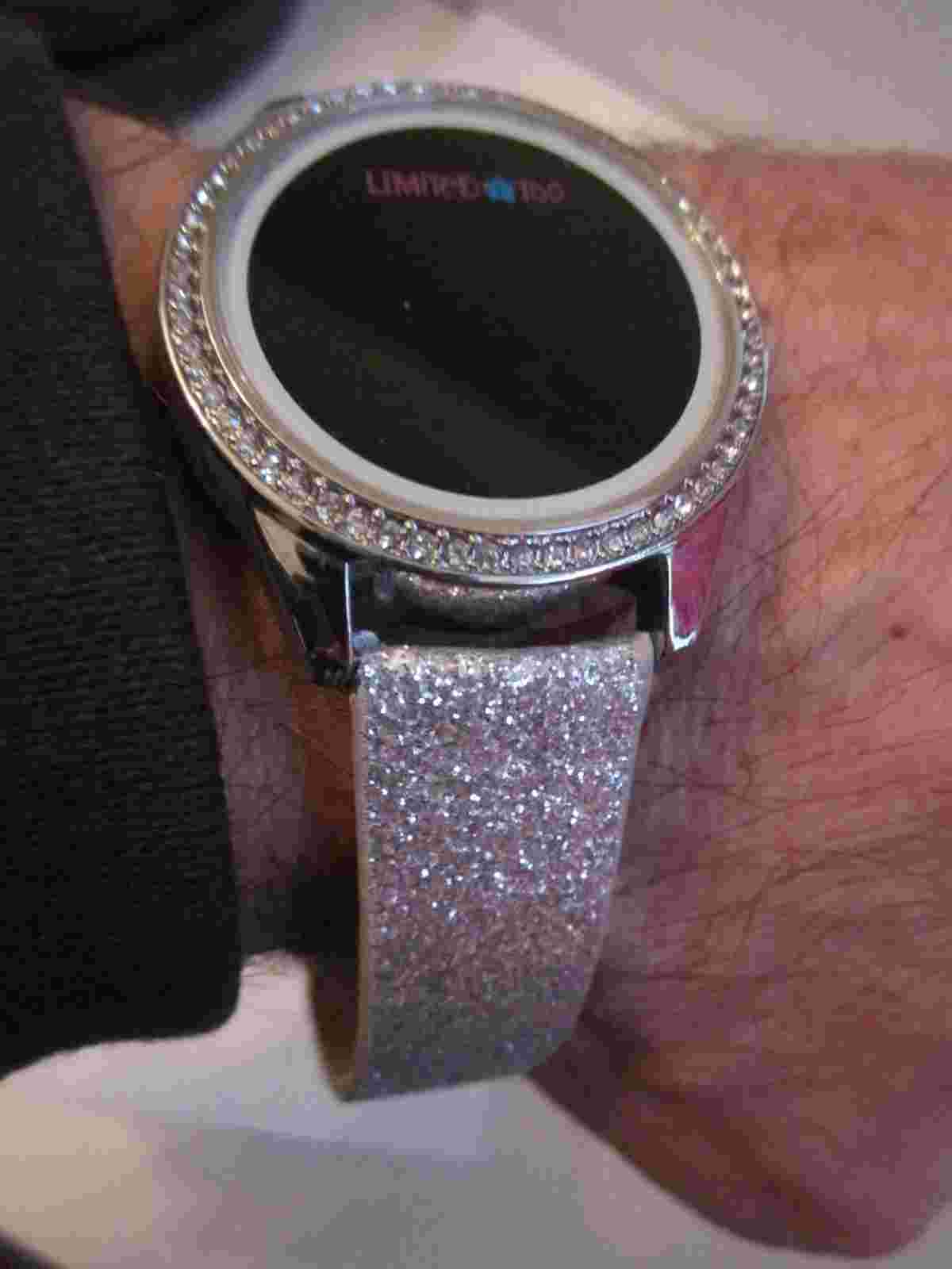 LIMITED TOO WATCH - SPARKLING SILVER GLITTER BAND - NUMBERS LIGHT UP -BBA-10