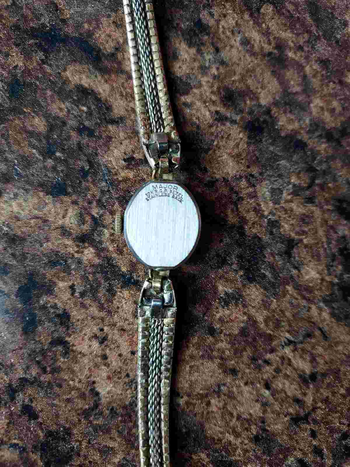 Alsta Major 17 Jewel Woman's 10K RGP Gold Bezel Watch
