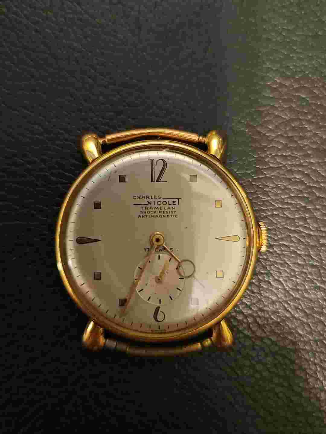 Charles Nicolet 18 k gold watch Vintage probably from  50's
