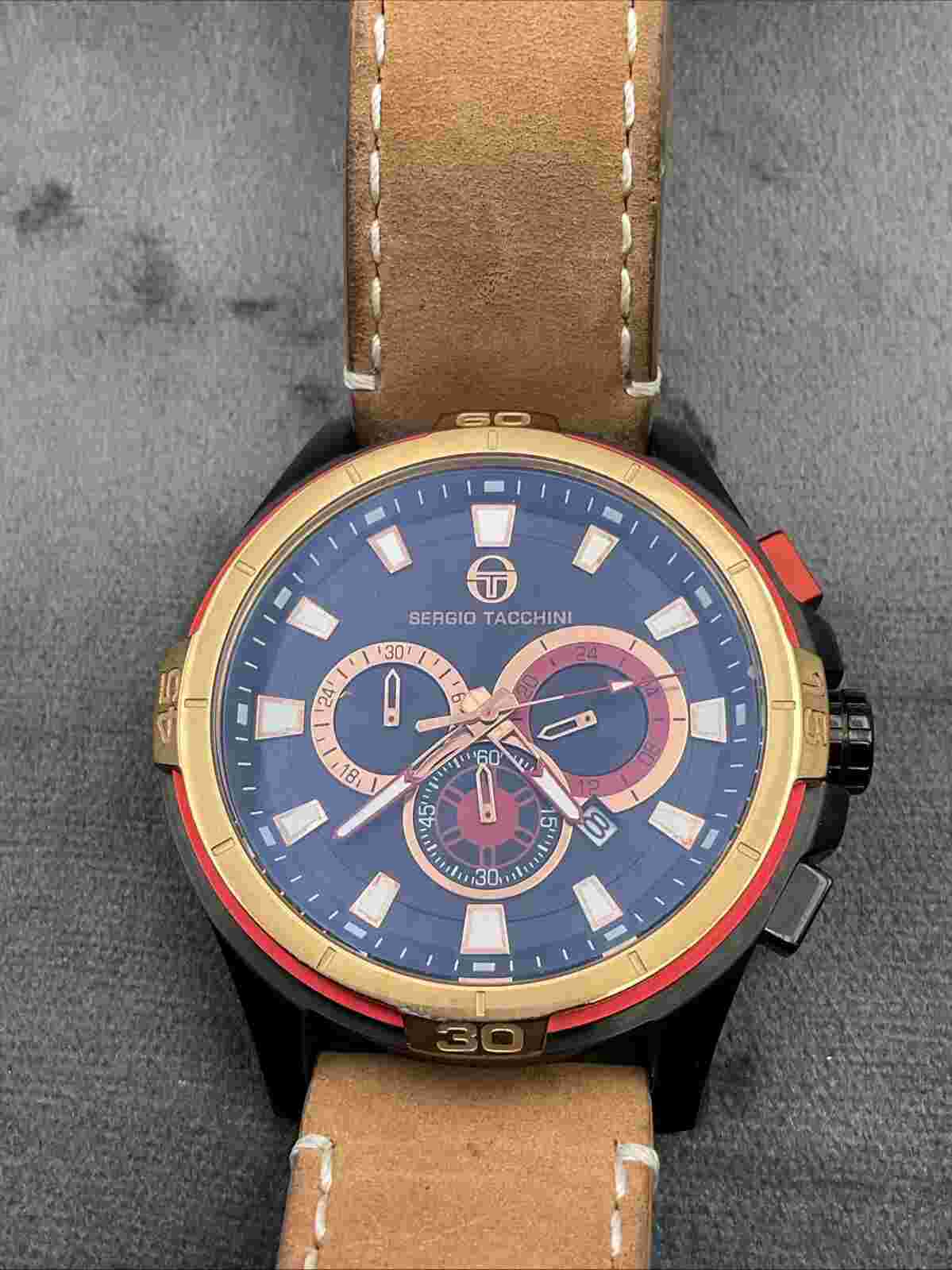 Mens Sergio Tacchini ST.5.103.04 Boxed Receipt New Battery Watch